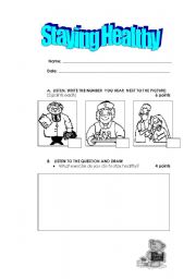 English worksheet: Staying Healthy