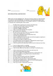 English Worksheet: Multiple Intelligence Surve