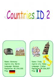 English Worksheet: Countries ID 2
