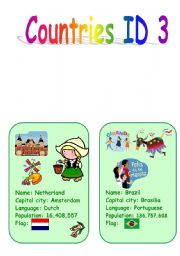 English Worksheet: Countries ID - part 3