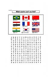 English worksheet: countries