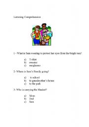 English worksheet: listening 