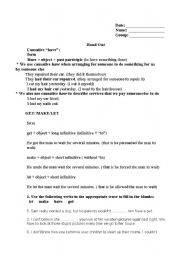 English worksheet: Hand Out