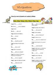 English Worksheet: Wh-questions