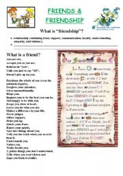 English Worksheet: Friends and Friendship 