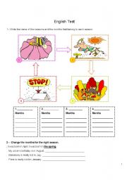 English Worksheet: Test 2nd Grade