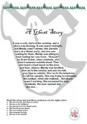 English Worksheet: A ghost Story