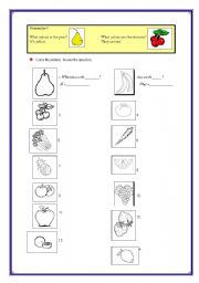 English worksheet: Colours