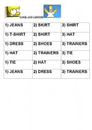 English worksheet: clothes and simpsons