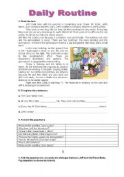 English Worksheet: Daily Routine