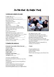 English Worksheet: In the End by Linkin Park