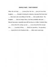 English Worksheet: SIMPLE PAST / PAST PERFECT