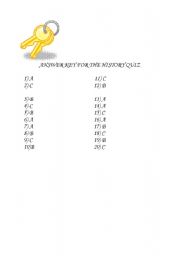 English Worksheet: ANSWERS FOR THE HISTORY QUIZ