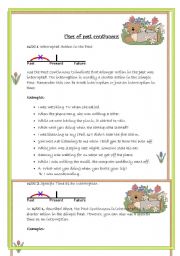 English Worksheet: uses of past  continuous