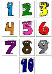English Worksheet: Numbers - Colours