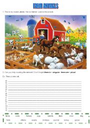 English Worksheet: farm animals