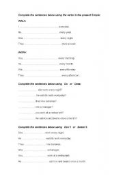 English worksheet: Simple present activity