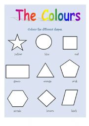 English Worksheet: The colours (and shapes)