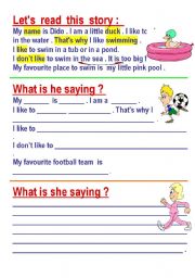 English worksheet: say say say