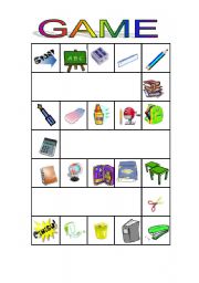 English Worksheet: School board game