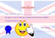 English Worksheet: certificate