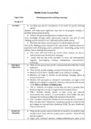 English Worksheet: Anti smoking campaign lesson plan