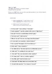 English Worksheet: DIRECT AND INDIRECT SPEECH