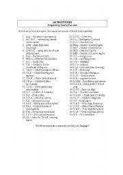 English Worksheet: Acronyms