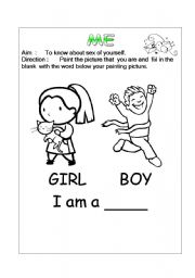 English Worksheet: Your sex