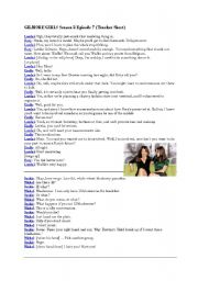 English Worksheet: Gilmore Girls Season 2 Episode 7 Cloze