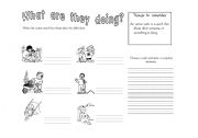 English worksheet: What are they doing?