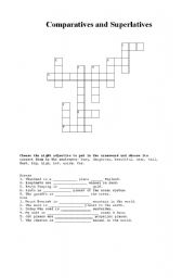 English Worksheet: Comparison crossword