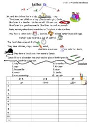 English Worksheet: Letter Cc / Teaching correct reading