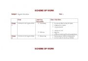 English worksheet: scheme of work PE