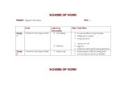 English Worksheet: scheme of work PE