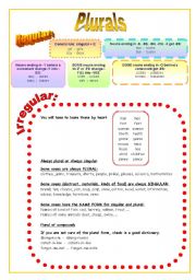 English Worksheet: plurals