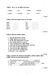 English Worksheet: grammar test