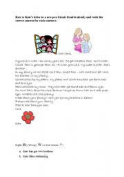 English Worksheet: Reading comprehension