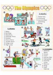 English Worksheet: The Olympics Picture Dictionary 1