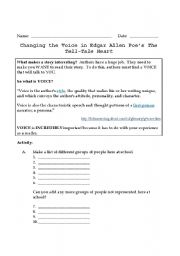 English worksheet: Changing Voice in 