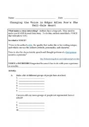 English Worksheet: Changing Voice in 