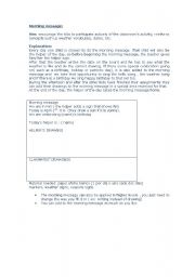 English Worksheet: Morning message.