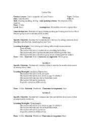 English Worksheet: lesson plan likes