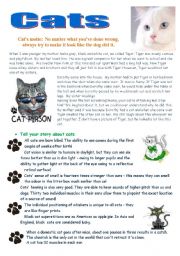 English Worksheet: Cats