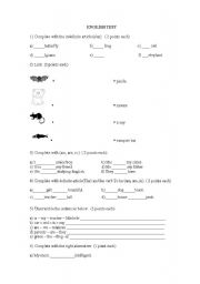 English worksheet: English Test