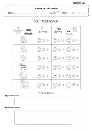 English Worksheet: self-assessment/farm animals