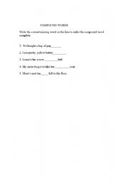 English Worksheet: Compound Words