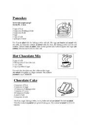 English Worksheet: RECIPES FOR KIDS