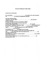 English worksheet: Practice worksheet tenses