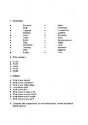 English Worksheet: several exercises